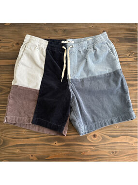 PacSun Men's Corduroy Volley Shorts L Patchwork Colorblock Multicolor Y2K Beach